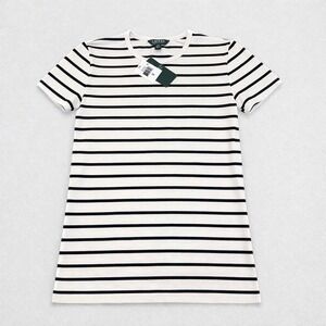 Lauren Ralph Lauren Womens Striped T-Shirt SS Crew Neck Size S Preppy Nautical